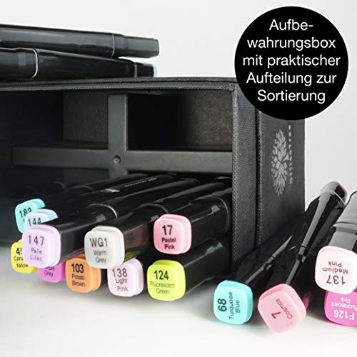 OfficeTree Set con 40 Marcadores de Fibra Touch Twin Marker - Colores Suaves - para Diseño, Bocetos, Ilustraciones, Dibujo