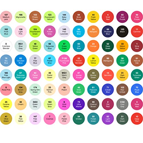 OfficeTree Set con 80 Marcadores de Fibra Touch Twin Marker - Colores Suaves e Intensos - para Diseño, Bocetos, Ilustraciones, Dibujo