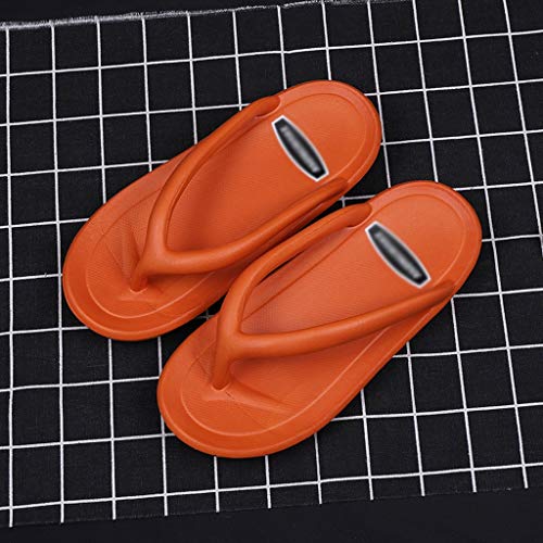 OMING Zapatillas de baño Baño de Suela Gruesa de Pelo, Moda de Verano, Sandalias y Zapatillas al Aire Libre, Pareja Coreana Naranja Zapatillas, Mujeres Zapatillas acogedoras (Color : A, Size : 34-35)