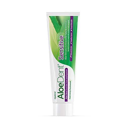 Optima Aloe Dent - Pasta de dientes sensible sin flúor con Aloe Vera, 100ml, 1 unidad