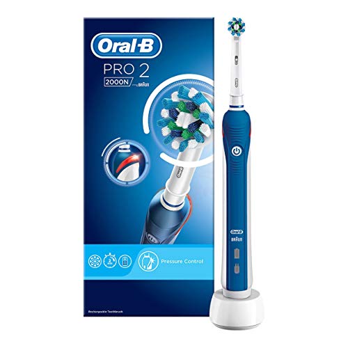 Oral-B PRO 2 2000 Adulto Cepillo dental oscilante Azul, Blanco - Cepillo de dientes eléctrico (Batería, Batería integrada, 1 pieza(s), 1 pieza(s))