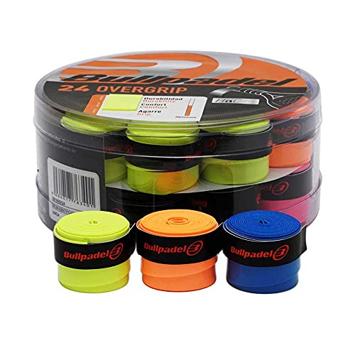Overgrip Liso Bullpadel Multicolor/Tambor 24 overgrips para Mejorar Grip de tu Pala de Padel y Raqueta/Grip Resistencia/Accesorios para Palas y Raquetas de Padel y Tenis