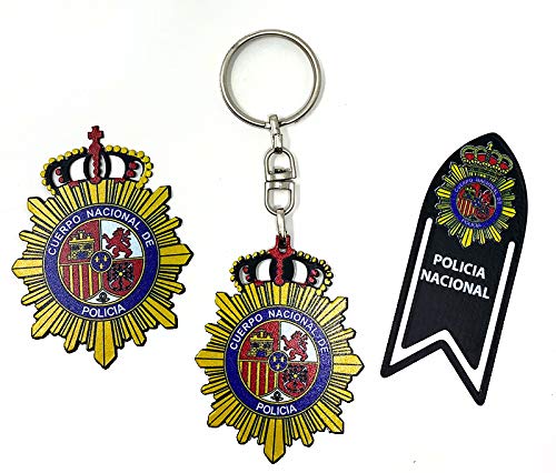Pack artículos Policia Nacional de forja ,llavero,marca páginas e iman de nevera.