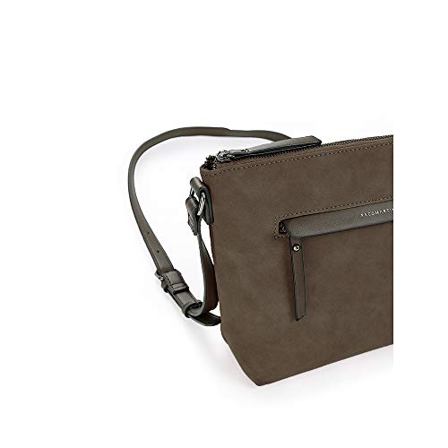PACO MARTINEZ | Bolso bandolera antelina para mujer | Asa regulable | 23x30x11 | Verde Caza