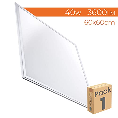 Panel LED 60x60cm 40W. Color Blanco Frio (6500K). 3600 Lumenes. Idoneo Techo Modular.