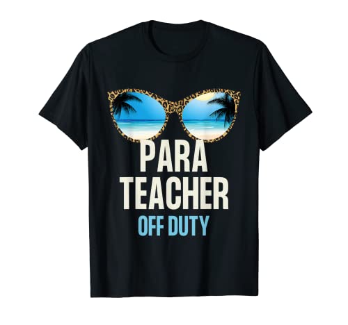 Paraprofessional Para Off Duty Sunset Gafas De Sol Verano Camiseta