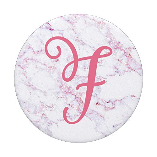 Patrón de monograma de letra F rosa regalo de nombre de niña linda para mujer PopSockets PopGrip Intercambiable