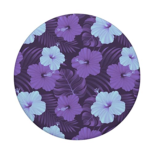 Patrón floral de hibisco púrpura hawaiano de moda PopSockets PopGrip Intercambiable