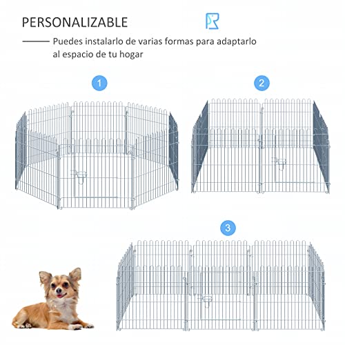 PawHut Parque para Cachorros Valla para Cachorros Animales Rejilla Medidas 63 x 60 CM
