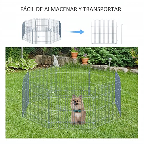 PawHut Parque para Cachorros Valla para Cachorros Animales Rejilla Medidas 63 x 60 CM