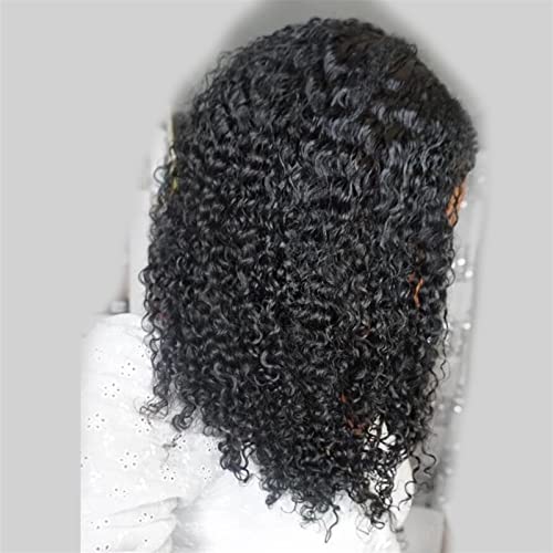 Peluca Brasileño corta rizado rizado T parte delantero Pelucas de cabello humano 150% Densidad 8-14 pulgadas 1 3x1 4x1 Parte de encaje transparente Bob pelucas for mujeres Extensiones cabello
