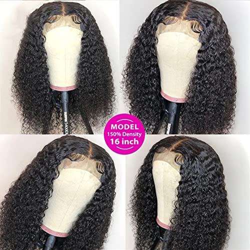 Peluca Brasileño corta rizado rizado T parte delantero Pelucas de cabello humano 150% Densidad 8-14 pulgadas 1 3x1 4x1 Parte de encaje transparente Bob pelucas for mujeres Extensiones cabello