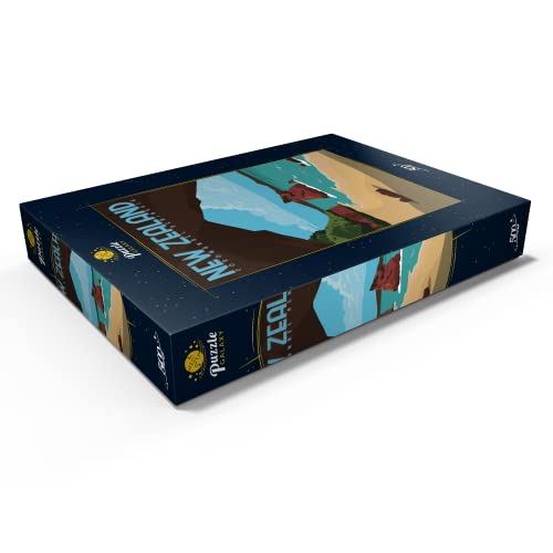Península De Coromandel En La Isla Norte De Nueva Zelanda, Póster Vintage De Estilo Art Deco, Ilustración - Premium 500 Piezas Puzzles - Colección Especial MyPuzzle de Puzzle Galaxy