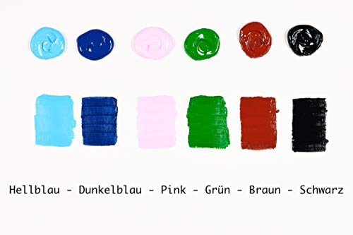 perfect ideaz Set de Pinturas acrílicas 12 x 75 ml, 12 Tubos, Alta proporción de pigmentos, Pintura acrílica de Alta Cobertura y de Secado rápido, Ideales para Pintar y Dibujar