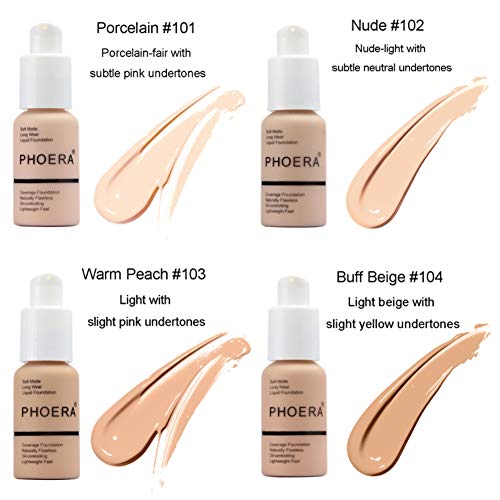 PHORA Base de maquillaje líquida natural sin defectos, cobertura completa sin defectos, nuevo corrector de aceite matificante 30 ml, 8 colores opcionales, excelente elección