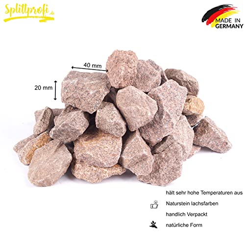 Piedras para sauna noruego de granito, aprox. 20-40 mm, rojo, 15 kg