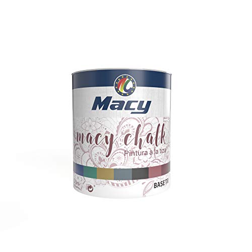 Pintura Macy-Chalk para Interior. Acabado Efecto Tiza-Empolvado. Redecora tus muebles. 375 Mililitros. Color Bruma