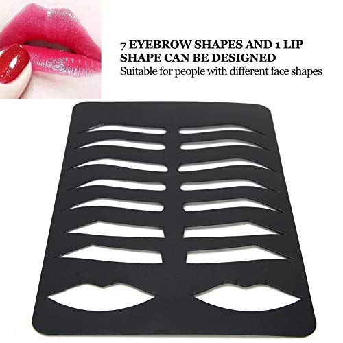 Plantilla de cejas 7 formas de cejas 1 forma de labio cejas plantillas de forma de labios para tatuajes de cejas y diseño de labios