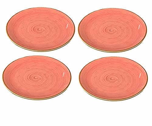 Platos de Postre Porcelana colores 4 Piezas estilo vintage pintados a mano (Rosa)