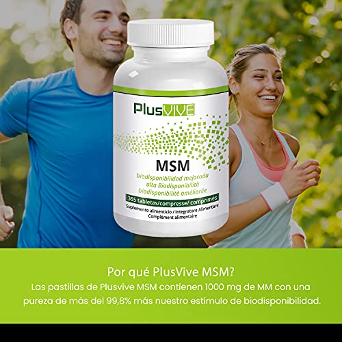 Plusvive - 365 cápsulas de MSM con matriz de biodisponibilidad