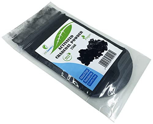 Polvo de carbón activado - 25/50 gr: uso en máscaras, envolturas corporales, exfoliantes, formulaciones exfoliantes, colorantes para jabones (50 Gr)
