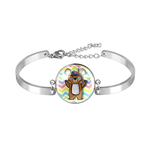 Pulsera Para Mujer Pulsera Para Niña Elegante Pulsera Regalos Dia De San Valentin Raya Ondulada De Oso Pequeño