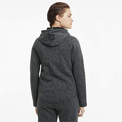 PUMA Evostripe Full-Zip Hoodie Sudadera, Mujer, Black/Heather, S
