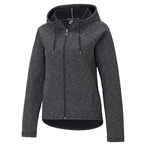 PUMA Evostripe Full-Zip Hoodie Sudadera, Mujer, Black/Heather, S