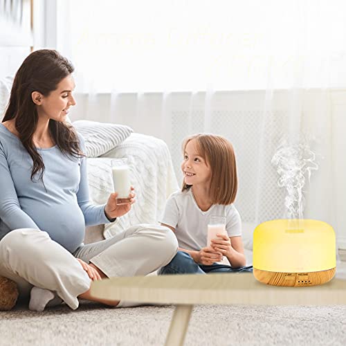 Punvot Humidificador Aceites Esenciales 450ml Humidificador Ultrasónico Humidificador Aromaterapia Silencioso con Luces LED de 7 Colores y Control Remoto Difusor de Aroma para Hogar Oficina SPA Bebé