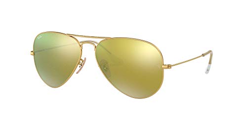 Ray-Ban Aviator Large Metal, Gafas de Sol Unisex Adulto, Dorado (Matte Gold), 58