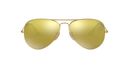Ray-Ban Aviator Large Metal, Gafas de Sol Unisex Adulto, Dorado (Matte Gold), 58