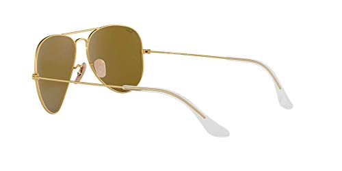 Ray-Ban Aviator Large Metal, Gafas de Sol Unisex Adulto, Dorado (Matte Gold), 58