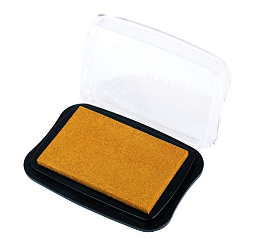 Rayher 29187616 Almohadilla para sellos Delicata tamaño L, dorado metalizado, Secado rápido