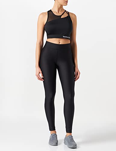 Reebok Aura-Camiseta Corta Recortada para Mujer, Color Negro, S