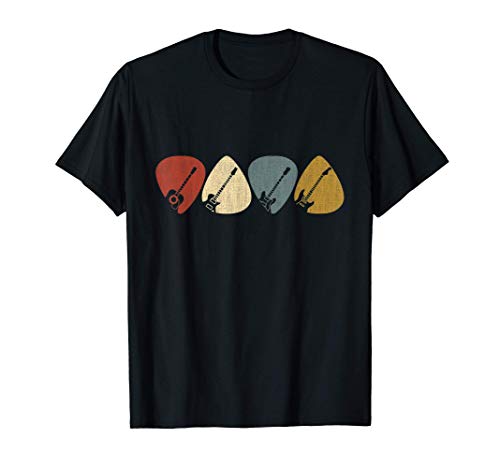 Regalo para guitarrista Retro Vintage, púa de guitarra Camiseta