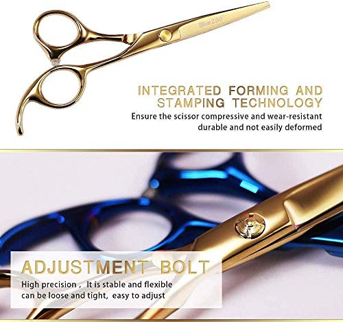 Regalos inspirados Accesorios de decoración Set de Corte de Pelo Profesional para peluquería/salón de Tijera - Navaja de Filo Recto Tijera Afilada + Tijeras de Adelgazamiento texturizantes Pein