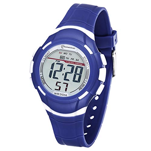 Reloj Digital Deportivo para Niños, Reloj de Pulsera Niña Multifunción con Pantalla LED Impermeable 30M para Niños, Niñas Reloj Infantil Aprendizaje para Niños 4-15 Años (Azul Oscuro)