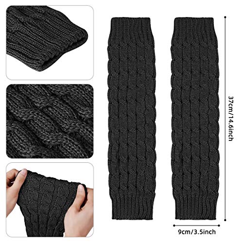 Richoose Calentadores de piernas para mujer para invierno Negro Talla única