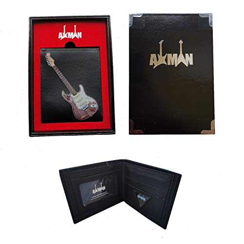 Rory Gallagher - Monedero con soporte de púa, piel vegana, obra de arte original, cartera para hombre