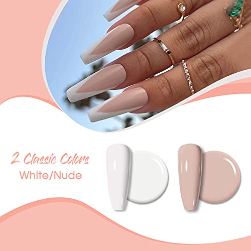ROSALIND Desnuda Blanco Esmalte Permanentes Para Uñas, 2 Colores 15ml Kit Manicura Semipermanente, UV Pintauñas Permanente Gel de Uñas Semipermanente Nude White Gel Nail Polish 2PCS