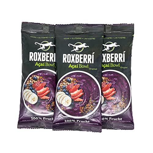 ROXBERRI® Acai Bowl Multipack - 12 x 150g Acaí pure - 12 paquetes de batido de bayas de Acai - Superfood de Brasil - preparación más rápida que el polvo de Acai