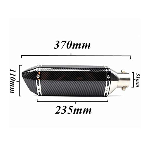 SANON Tubo de Escape de La Motocicleta Del Tubo de Escape Del Silenciador de La Motocicleta de 51 Mm / 2 Pulgadas