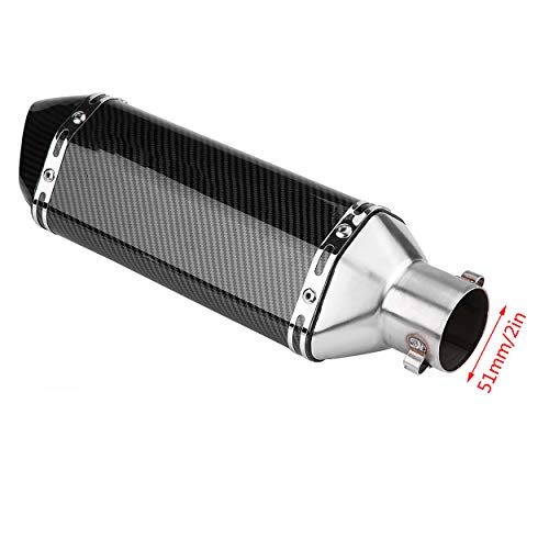 SANON Tubo de Escape de La Motocicleta Del Tubo de Escape Del Silenciador de La Motocicleta de 51 Mm / 2 Pulgadas