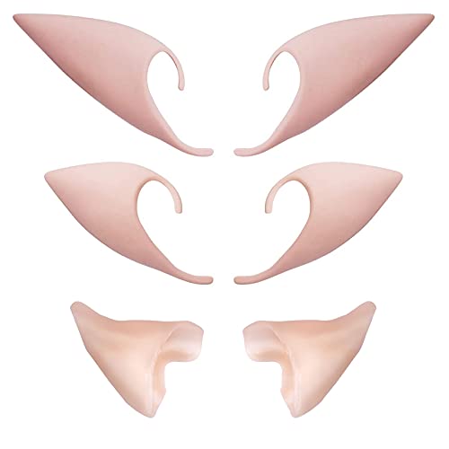 SAVITA Elf Ears Cosplay Máscaras Fake Latex Elf Fairy Ears Accesorios para Halloween Costume Party Favor (3 Pares)