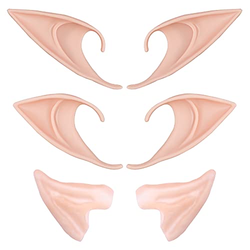 SAVITA Elf Ears Cosplay Máscaras Fake Latex Elf Fairy Ears Accesorios para Halloween Costume Party Favor (3 Pares)