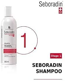 Seboradin Caída del Cabello y Adelgazamiento del Cabello Champú para Hombres y Mujeres con Vitaminas y Extractos Naturales para el Espesamiento y el Crecimiento Tecnología Natura Suiza, 200 ML