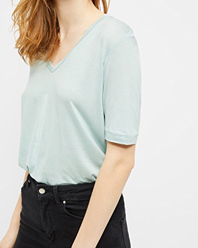SELECTED FEMME Sfvita 2/4 V-Neck tee-Color Camiseta, Gris (Gray Mist Gray Mist), 42 (Talla del Fabricante: Large) para Mujer