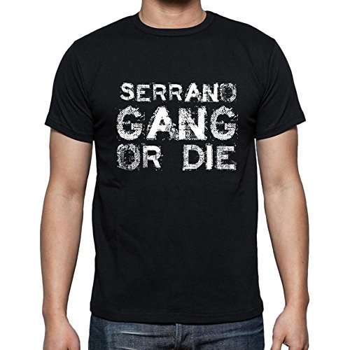 Serrano Family Gang, Camiseta para Las Hombres, Manga Corta, Cuello Redondo, Negro