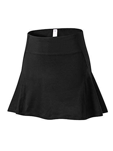Sexy Dance Falda de tenis y golf para mujer, pantalones cortos plisados, para mujer, atlética, gimnasio, yoga, entrenamiento, minifalda, vestido negro S