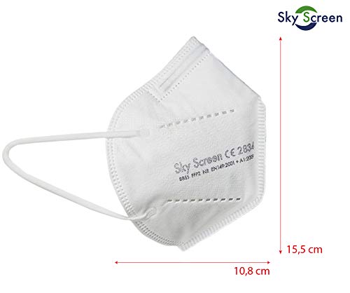 Sky Screen Mascarillas FFP2 KN95 20 unidades mascarillas homologadas certificado CE y EN 149:2001+A1:2009
